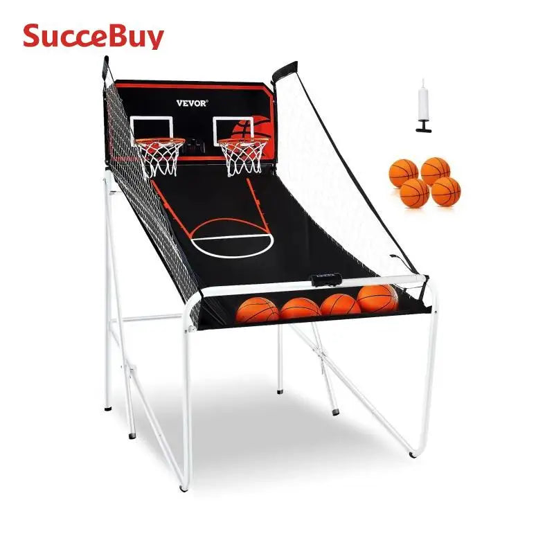 Succebuy Foldable Basketball Arcade Game 2 Player Indoor Basketball Game Home Dual Shot Sport 4 Balls 8 Game Modes for Kid Adult