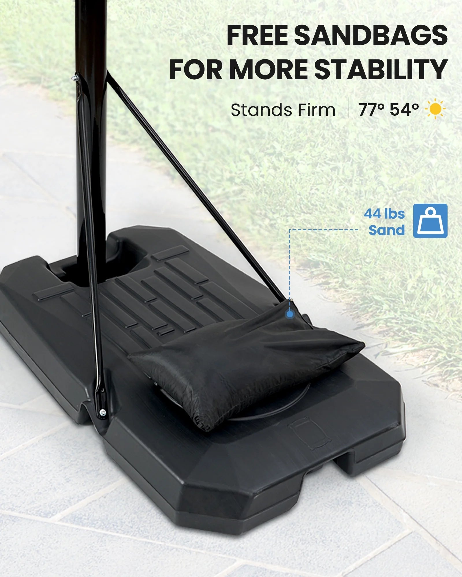Portable Basketball Hoop Goal Basketball Hoop System Height Adjustable 7 Ft. 6 In..10 Ft. with 44 Inch Indoor Outdoor PVC Backboard Material