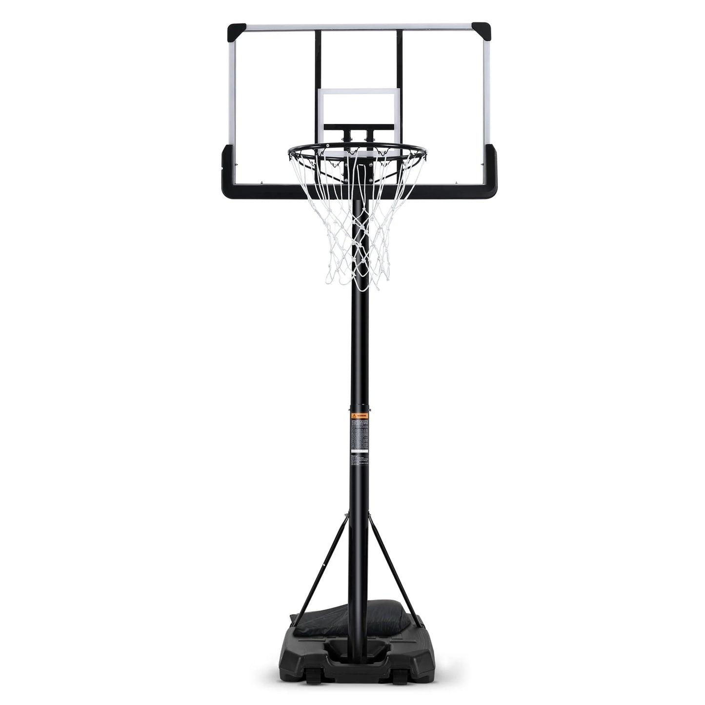 Portable Basketball Hoop Goal Basketball Hoop System Height Adjustable 7 Ft. 6 In..10 Ft. with 44 Inch Indoor Outdoor PVC Backboard Material