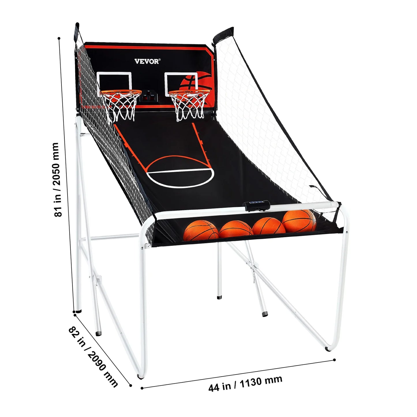 Succebuy Foldable Basketball Arcade Game 2 Player Indoor Basketball Game Home Dual Shot Sport 4 Balls 8 Game Modes for Kid Adult