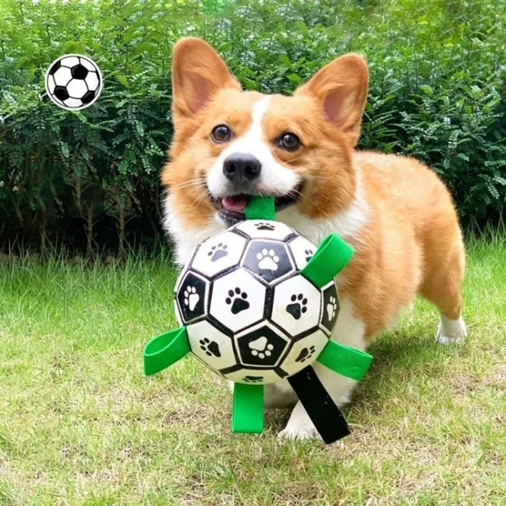 Dog Soccer Ball Toys-Interactive Durable Outdoor Training with Inflatable Pump Home &Pet Exercise